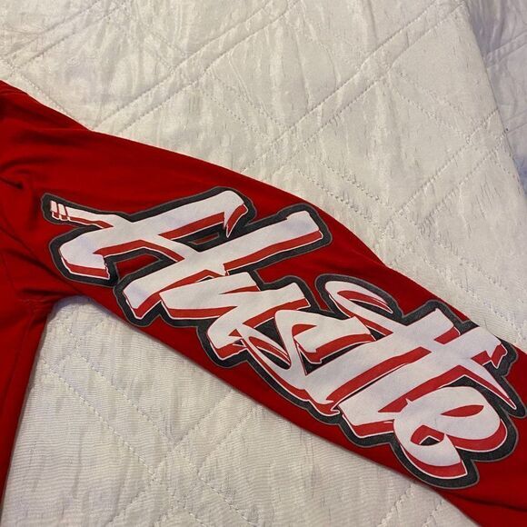 Hustle long sleeve red T shirt XL - Picture 3 of 4